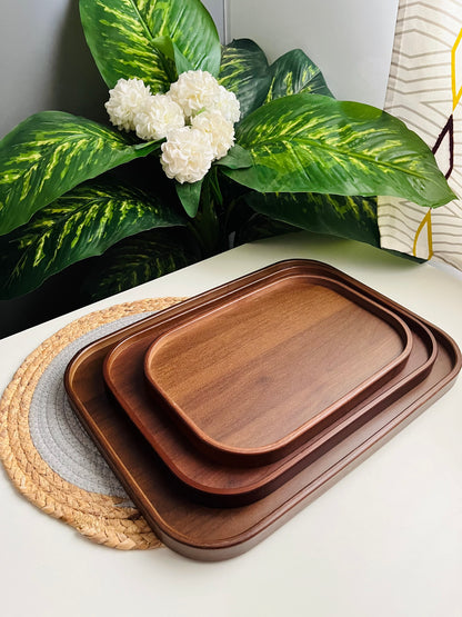 Set of 3 woode trays (مستطيل جديد كيرڤى) (c A39-192)