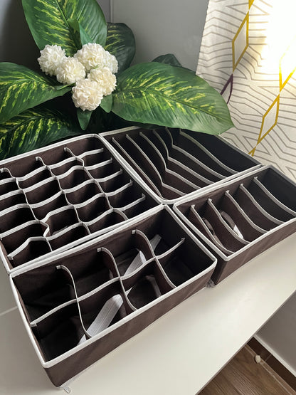 Grey Dressing Organizer (Code6376) طقم 4 قطع منظم