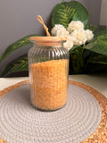 One glass jar 1500ml (  كبير مضلع بالقطعه) (code335)