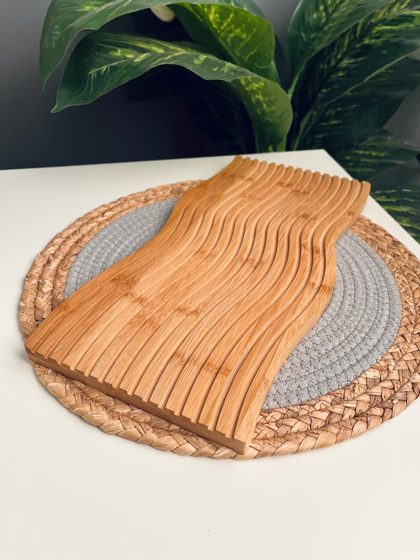 One bamboo tray- 40cm*18cm(حلزونى)