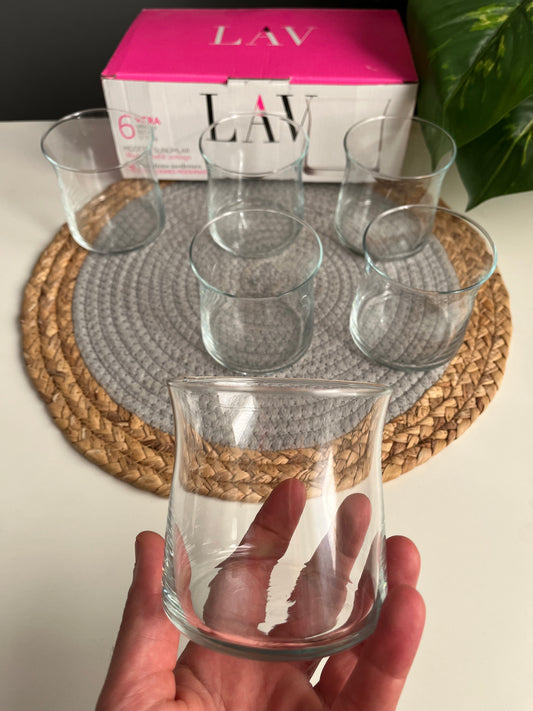 Set of 6 (curvy glass cups)
