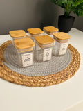 Set of 6 glass square jars 200ml