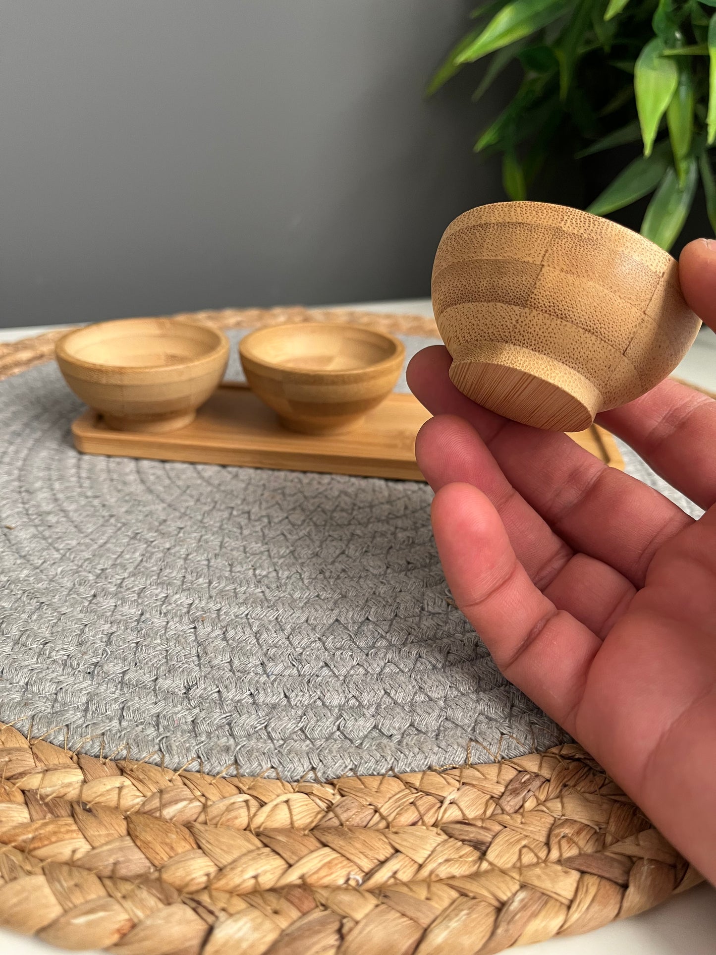 Set of 3 tiny bowls+tiny tray(C5370)