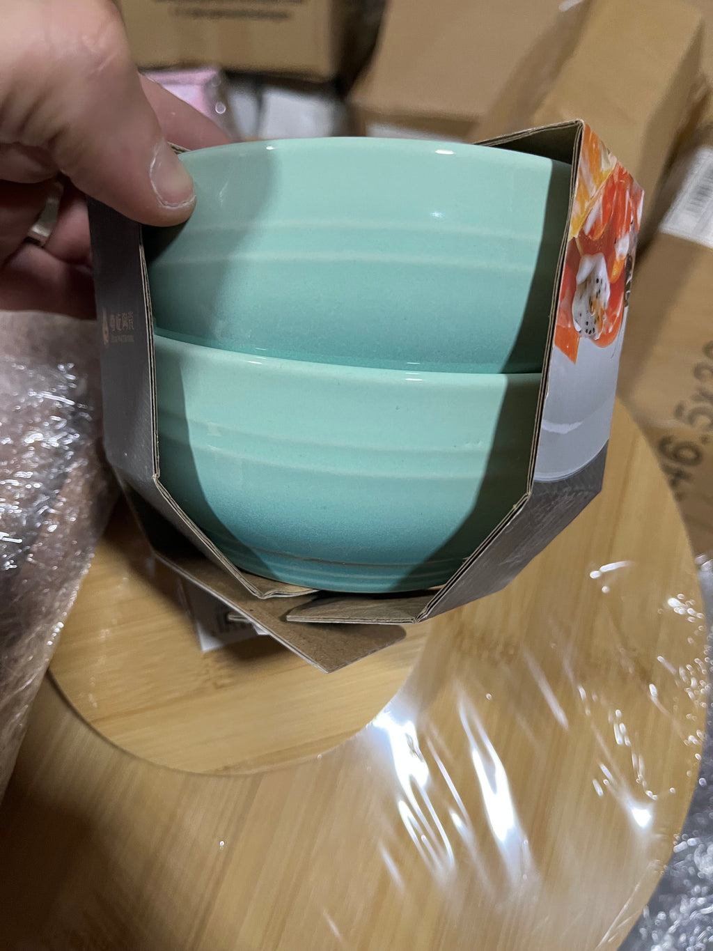 Light blue 6x11 cm طقم ٢ بوله بورسلين ازرق