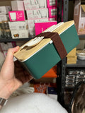 Lunch box أخضر +شوكه سكينه ملعقه