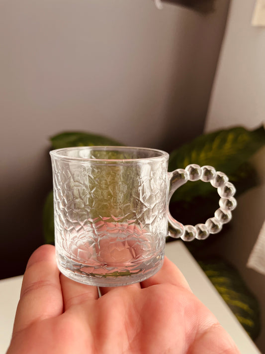 6 Glass cup 7cm*7cm coffee (code65-85)
