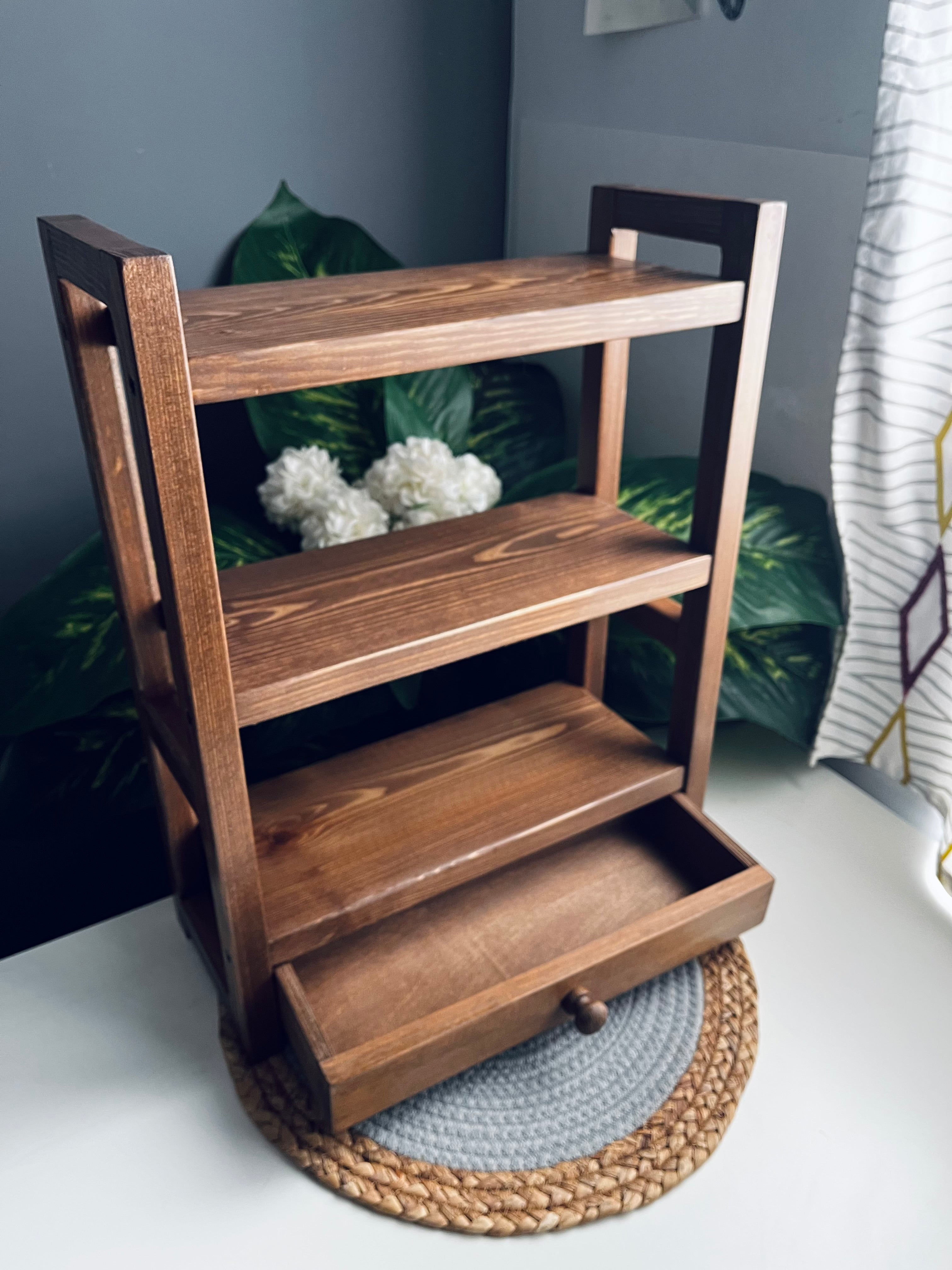 Wooden organizer (3 floors )غامق