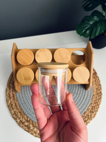 8 Spices jars +organizer
