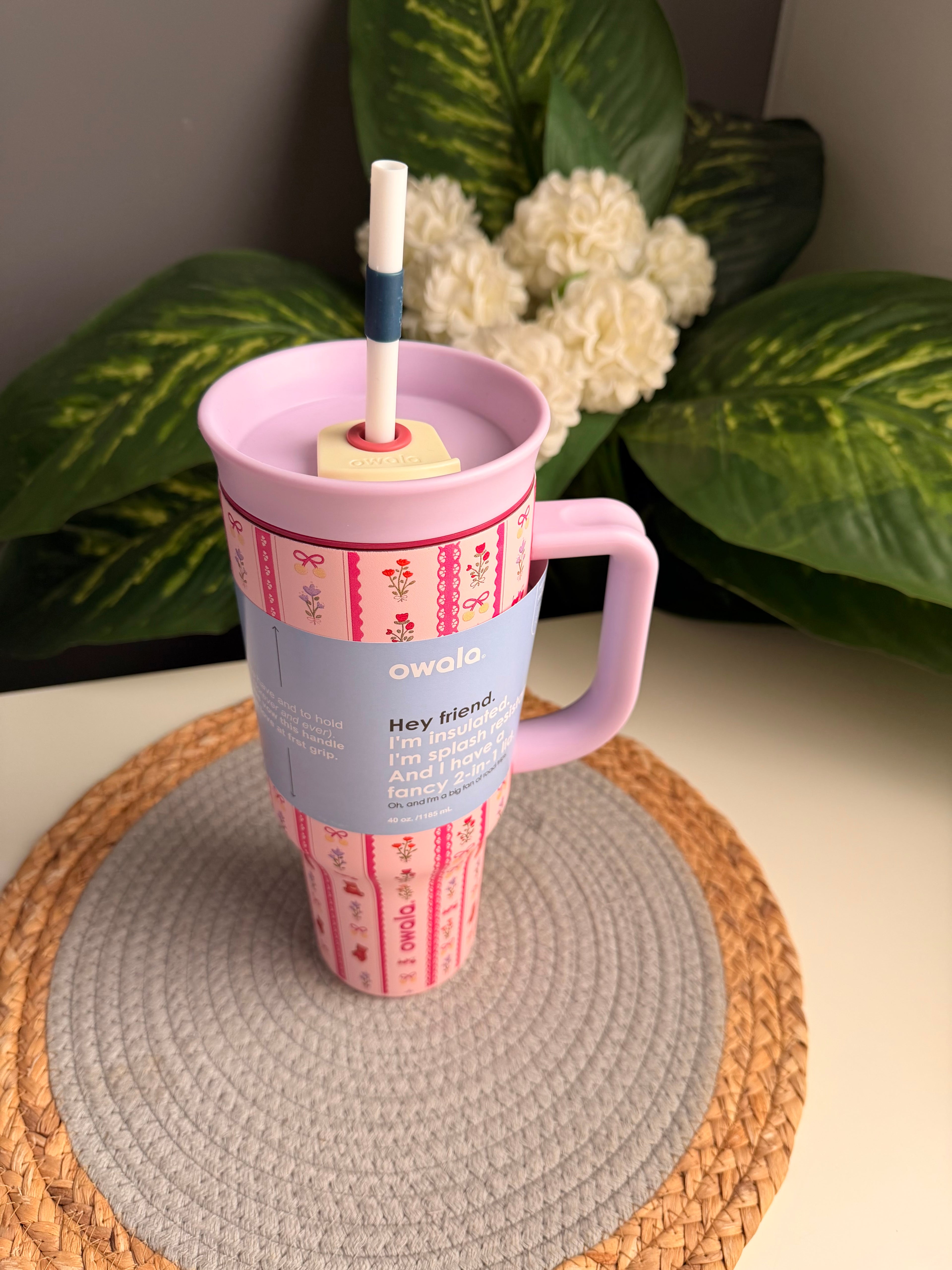 زجاجه OWALA حجم كبير (كود 966)-بنفسجى ورد-1200ml