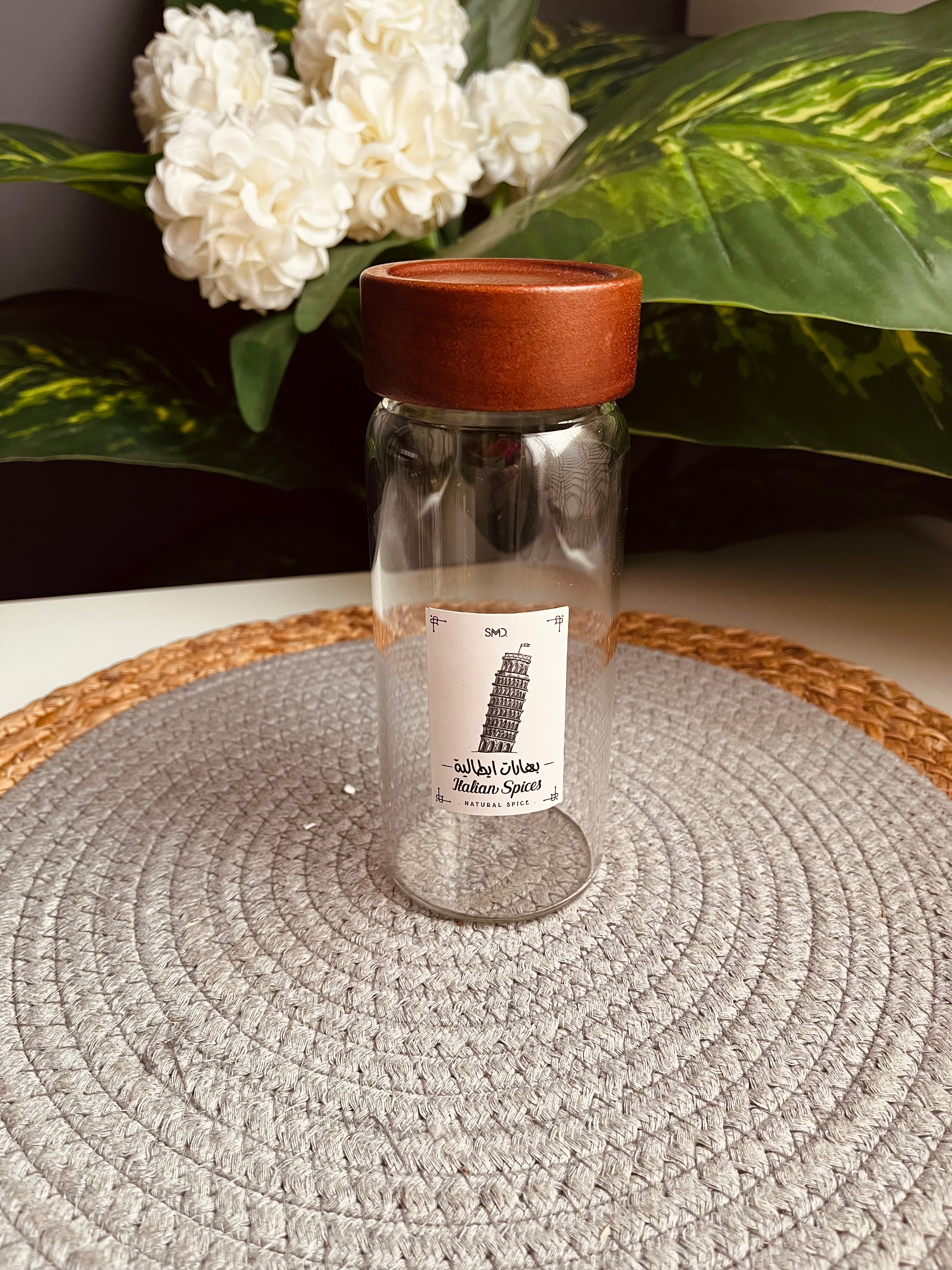 (Code A39-224)  One glass jars 400ml(جديد)غطاء غامق (بالقطعه)