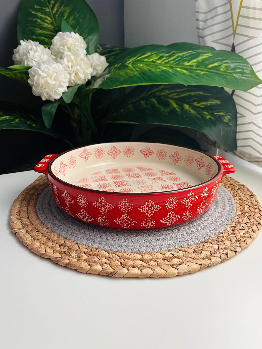 طاجن أحمر كبير 25cm(مدور)code15