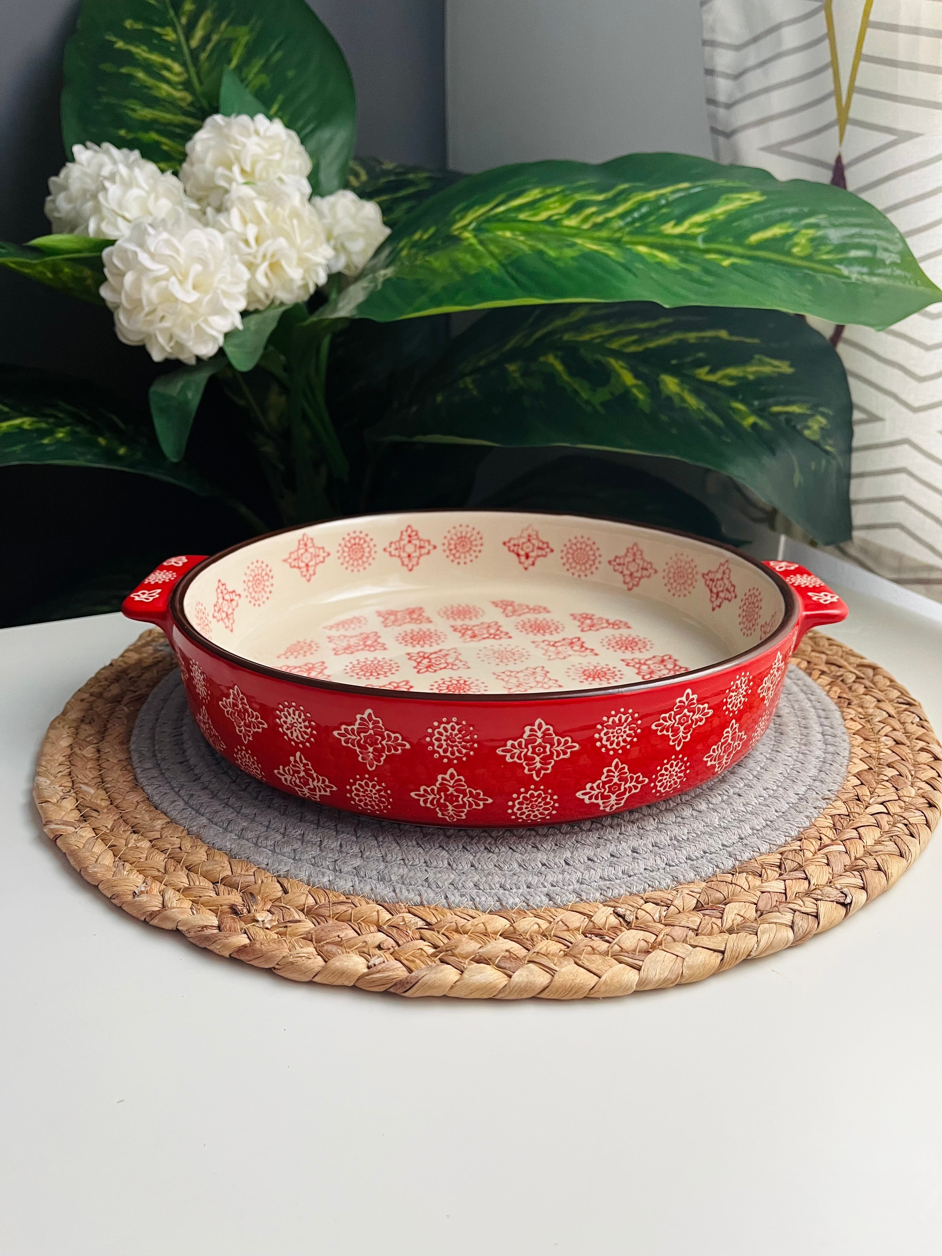 طاجن أحمر كبير 25cm(مدور)code15