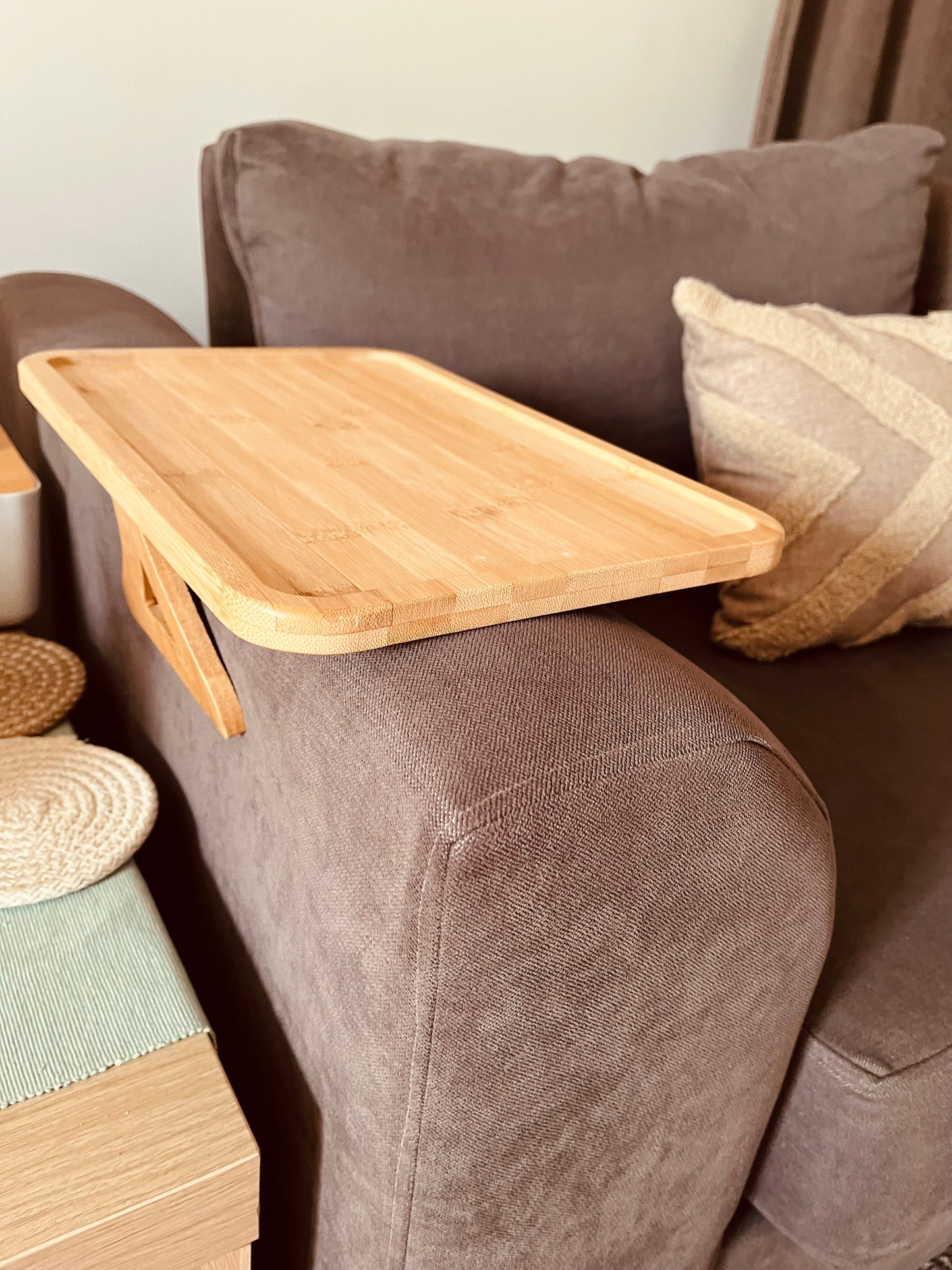 أستند يد  مستطيل الكنبه سوسته خشب بمبو (code040)