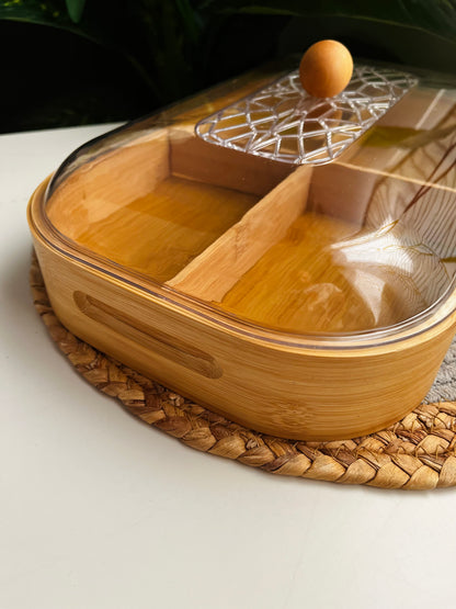 Large Bamboo nuts box (c1236)
