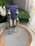 Set of 2 glass oil bottles 450ml