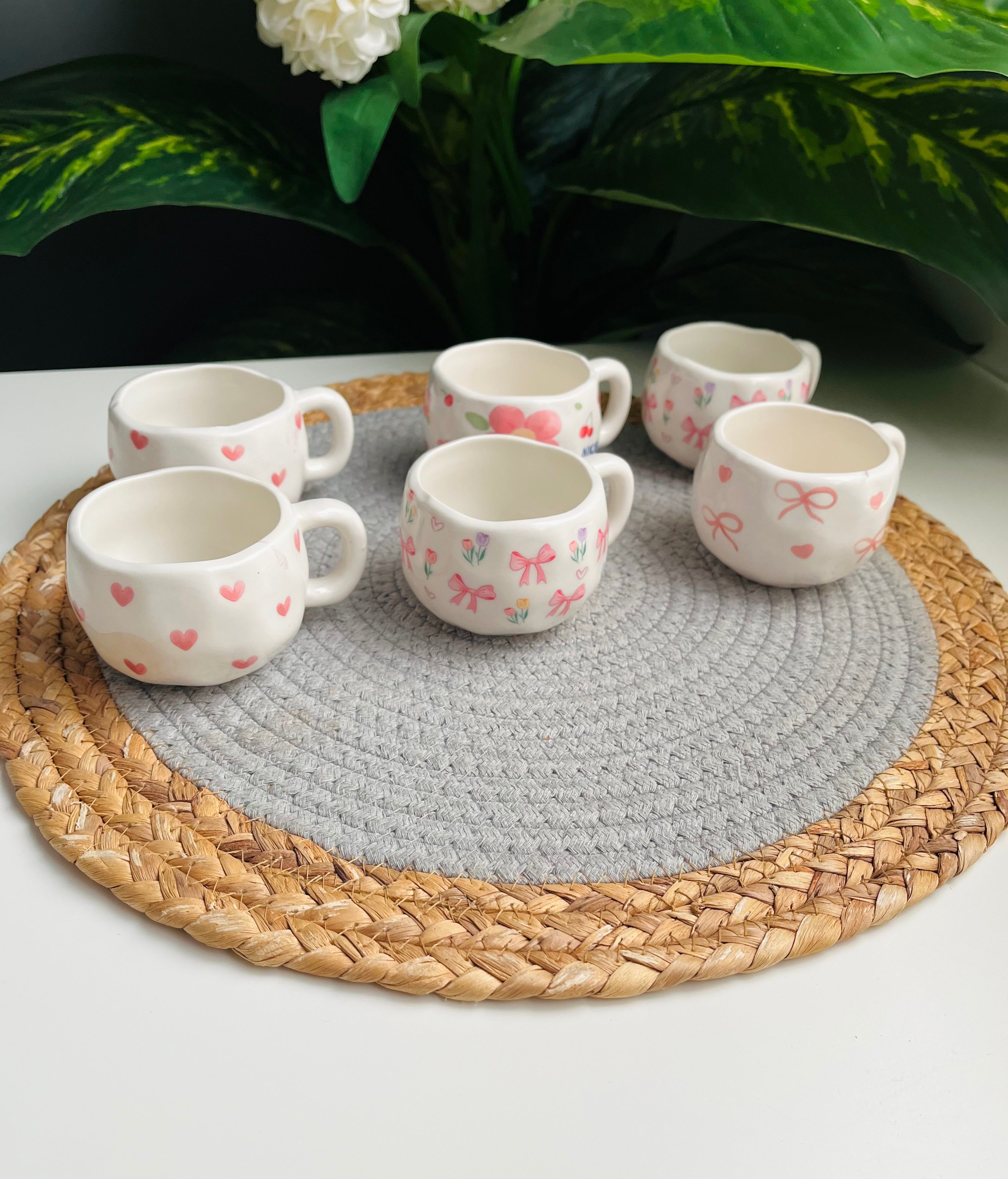 Set of 6 coffee cups (اشكال الصور)cod 1291