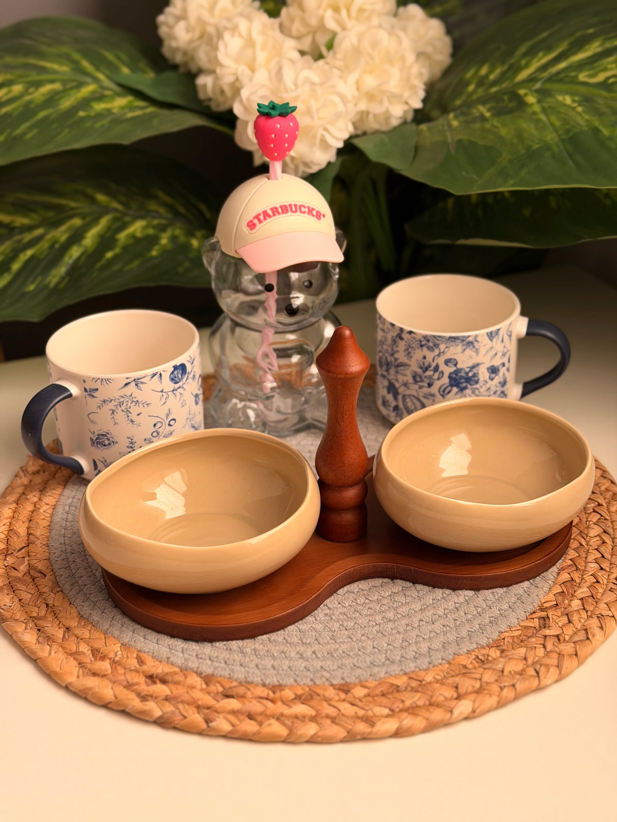 (Bundle)starbucks mug-porcaline nuts p-2 porcaline mugs blue