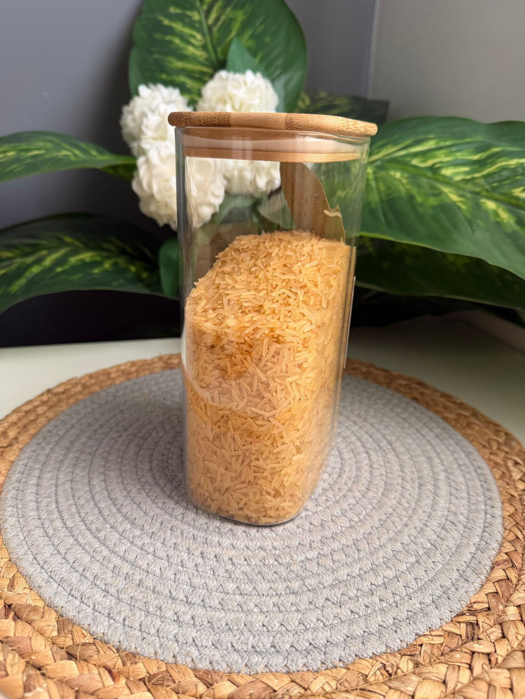برطمان مستاطيل(زجاج)كبير 1L(code 290)