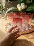 طقم ٦ قطع حرف جولد Ice glass cup (أحمر ) (code449)