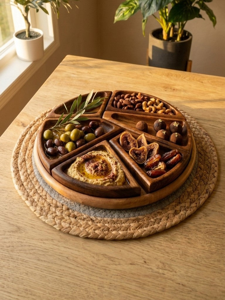 Wood Nuts Plate - 6 pcs