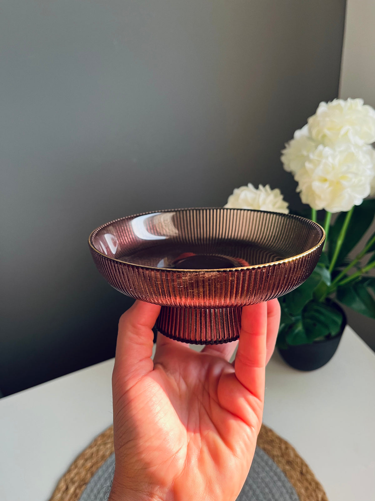 Red Glass bowl 15cm*7cm