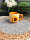 Porcelain mug (عباد الشمس)اوف وايت