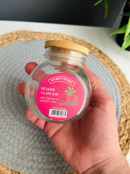 SEALED GLASS JAR 200ml (code1966-86) danny home