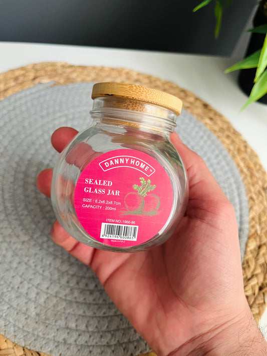 SEALED GLASS JAR 200ml (code1966-86) danny home