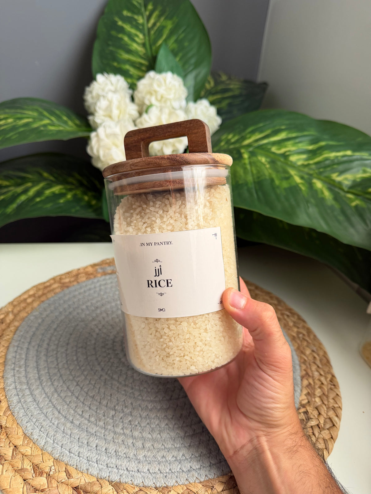 برطمان زجاج بيد 1000ml(وسط)code292