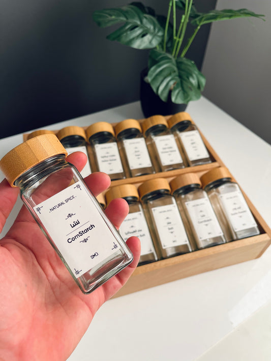 Set 12 glass  square jars 150ML+ Drawer organizer