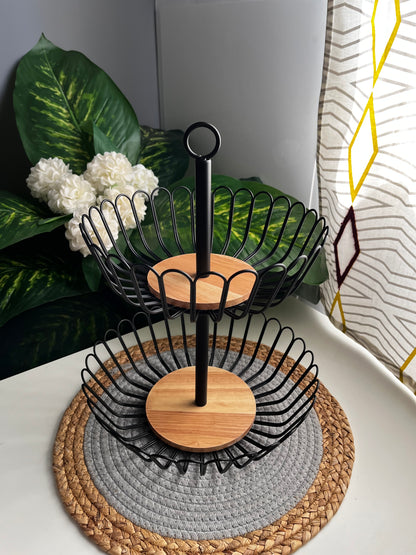 Steel basket 2 floors heavy (code1831)