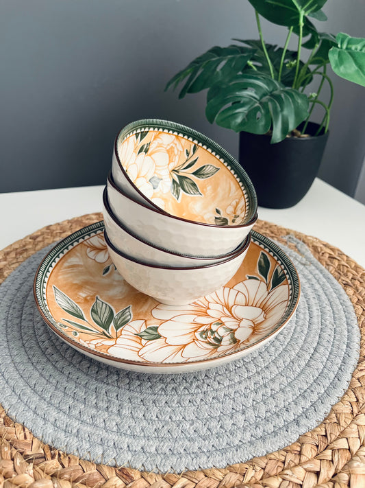 Set of 5 pieces (4bowles+one plate)ورده