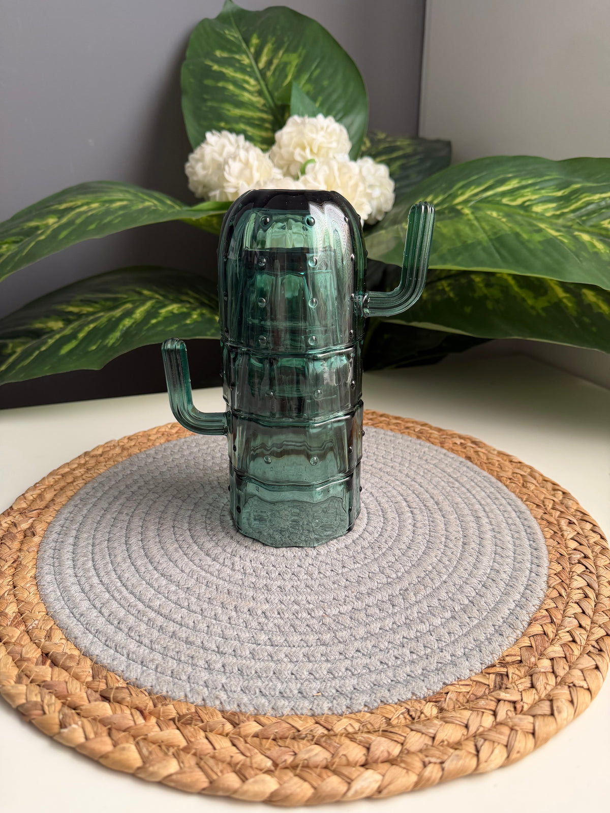 Set of 4 glass cactus cups (code308) (صبار اخضر)