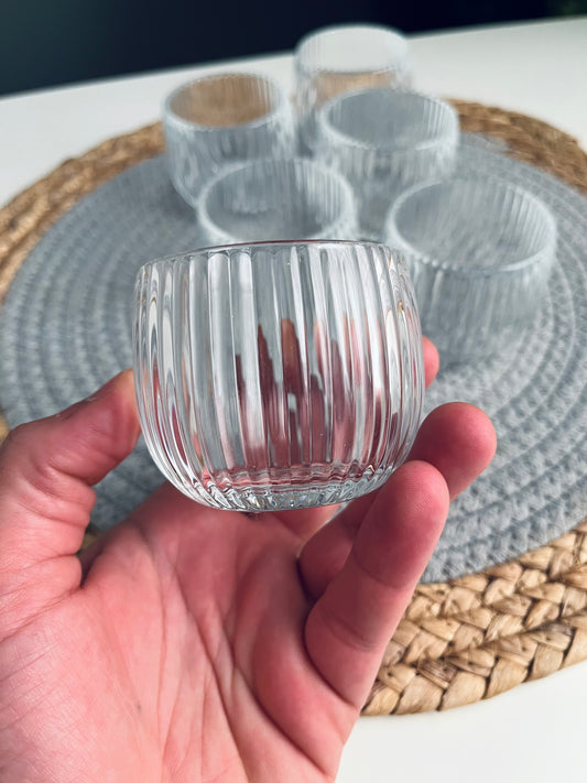 6 Glass cup 7cm*7cm coffee (كره)