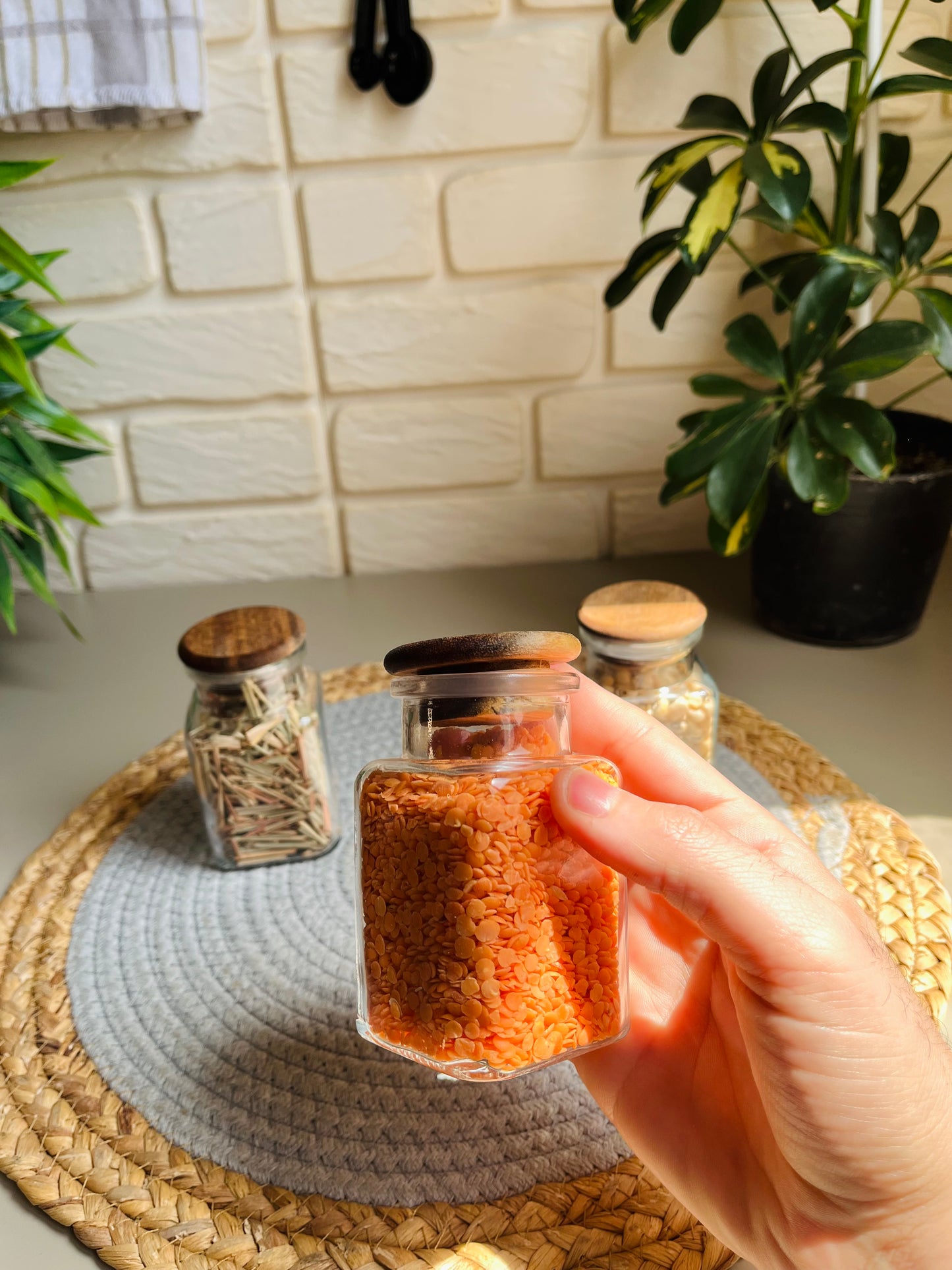 Set of 3 mini square jars(code1966-101)