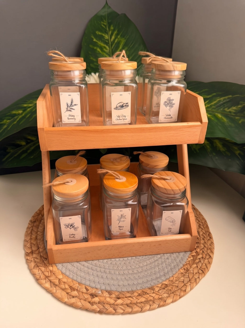 Set of 12 glass jars (code333)300ml+organizer