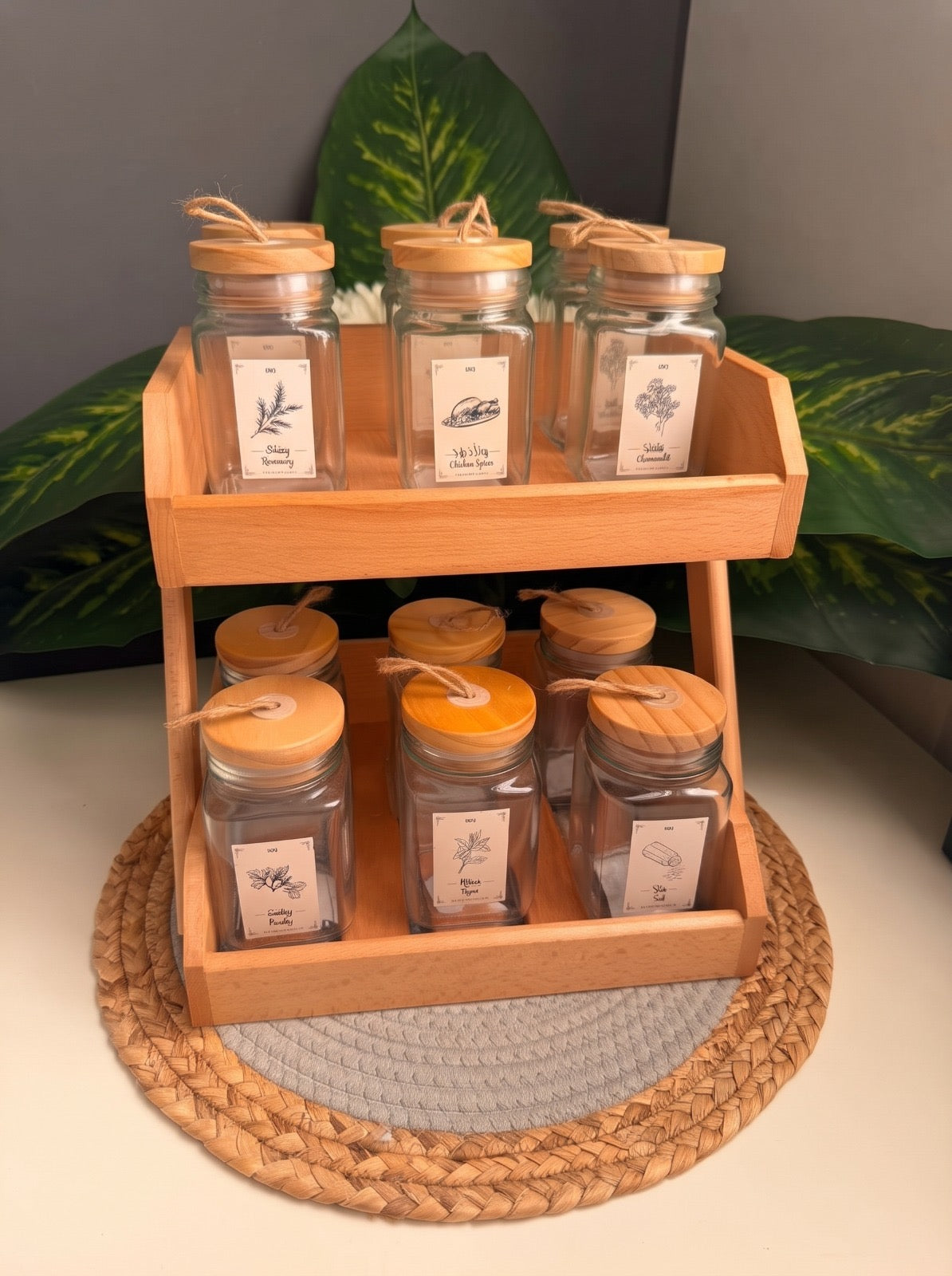 Set of 12 glass jars (code333)300ml+organizer