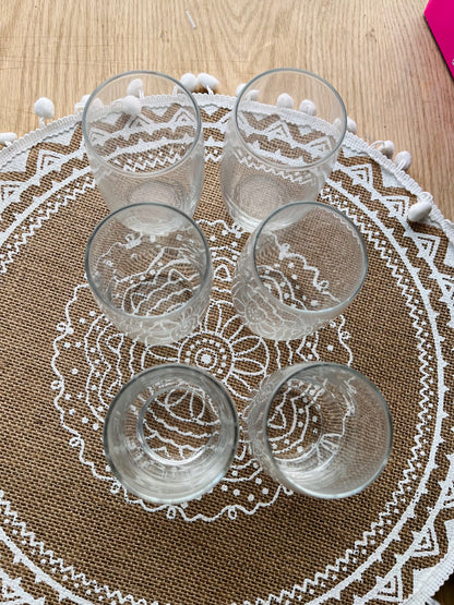 Set of 6 glass cup(small)(billy bear)