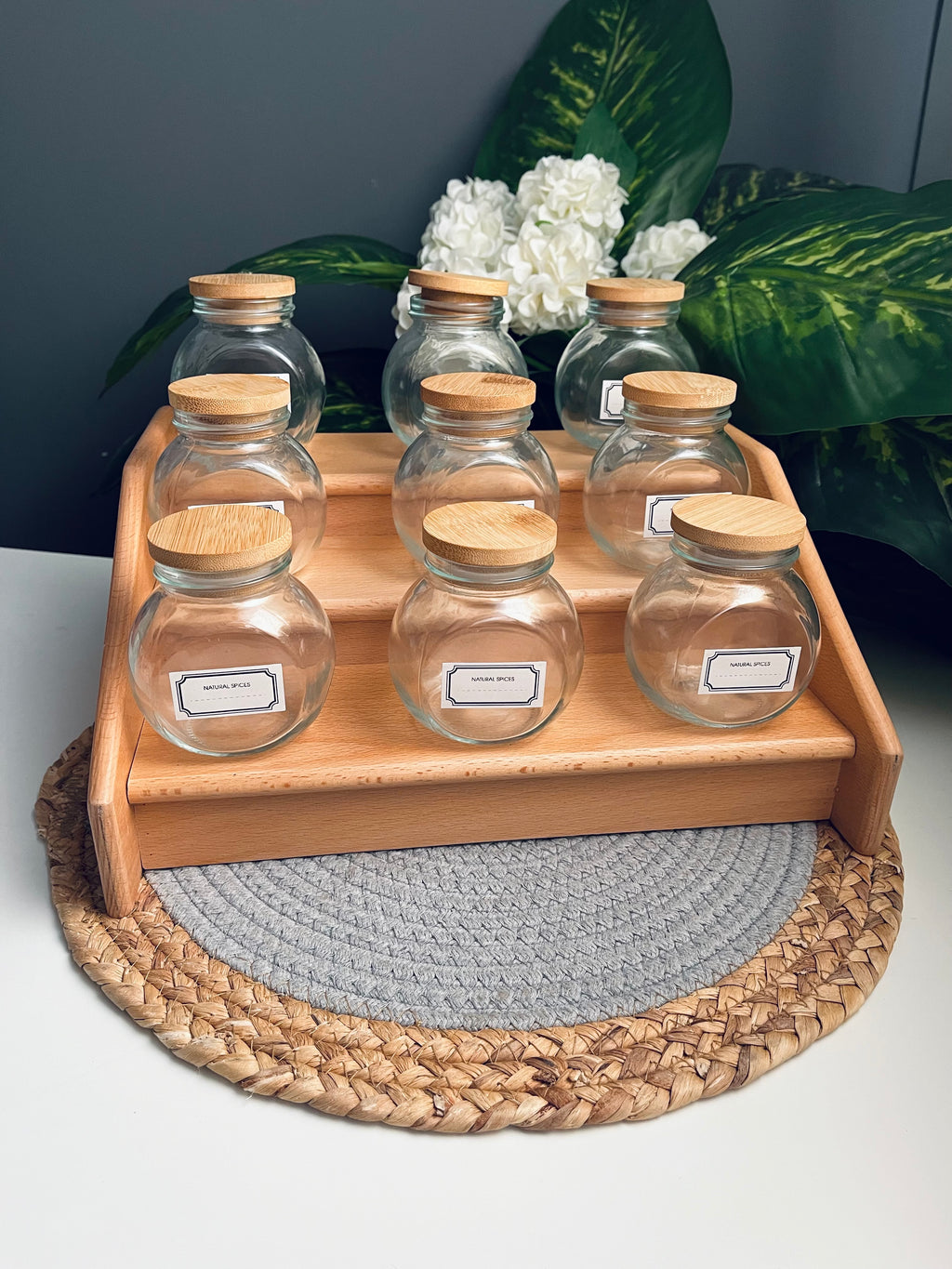 SET OF 9 glass jars +stairs 200ml (code1966-86)