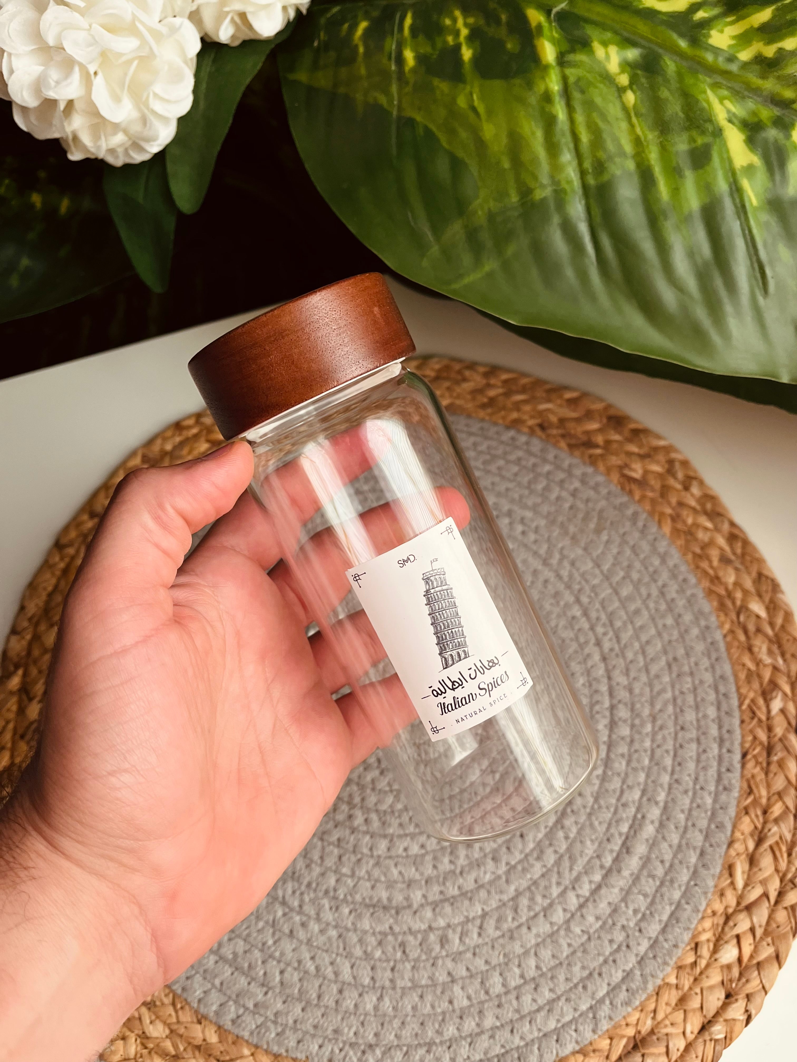 (Code A39-224)  One glass jars 400ml(جديد)غطاء غامق (بالقطعه)