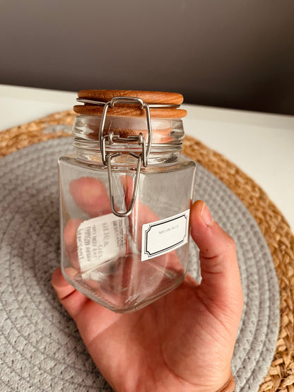 Glass jar 300ml with wooden Lid