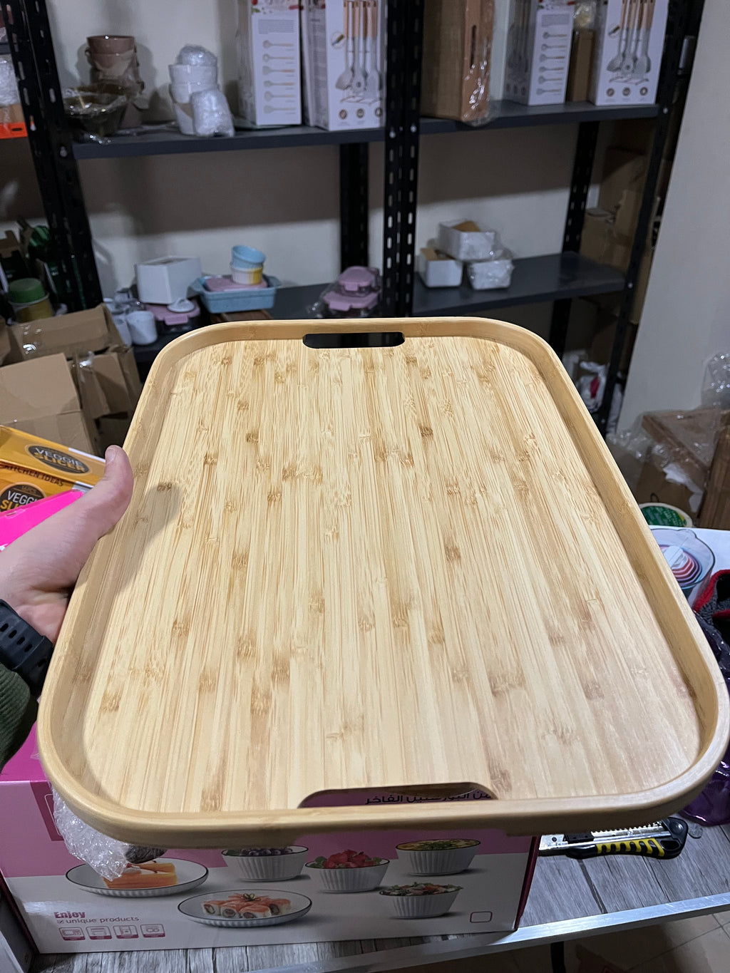 One bamboo tray (مستطيل جديد كيرڤى)OFFER