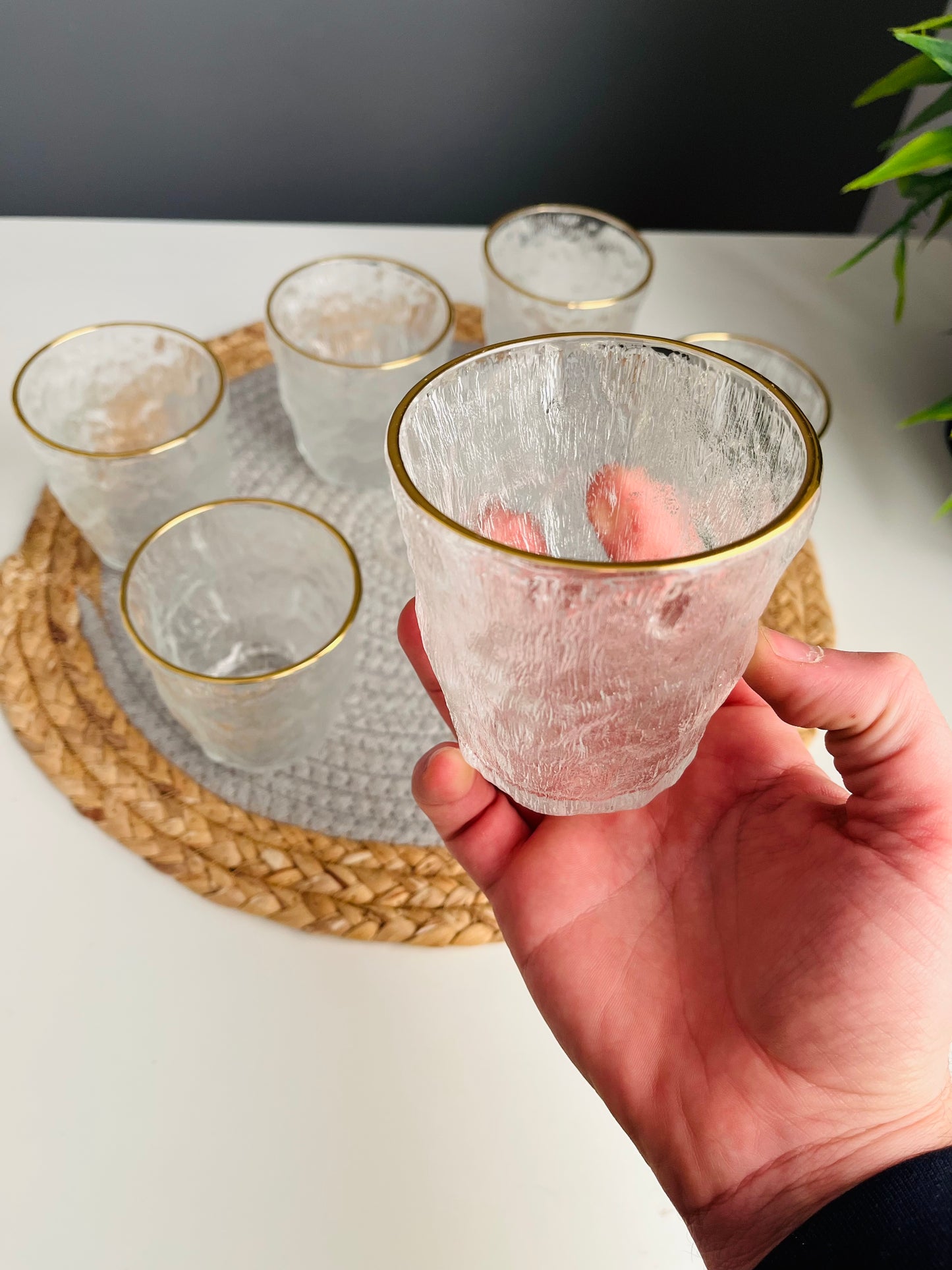 طقم ٦ قطع حرف جولد Ice glass cup (small) (code64)