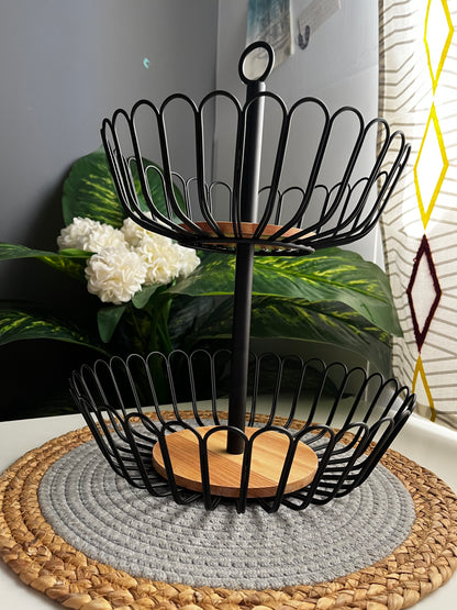 Steel basket 2 floors heavy (code1831)