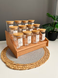 Set of 12 glass (مدور) jars with zaan  stairs 250ml