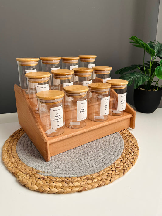 Set of 12 glass (مدور) jars with zaan  stairs 250ml