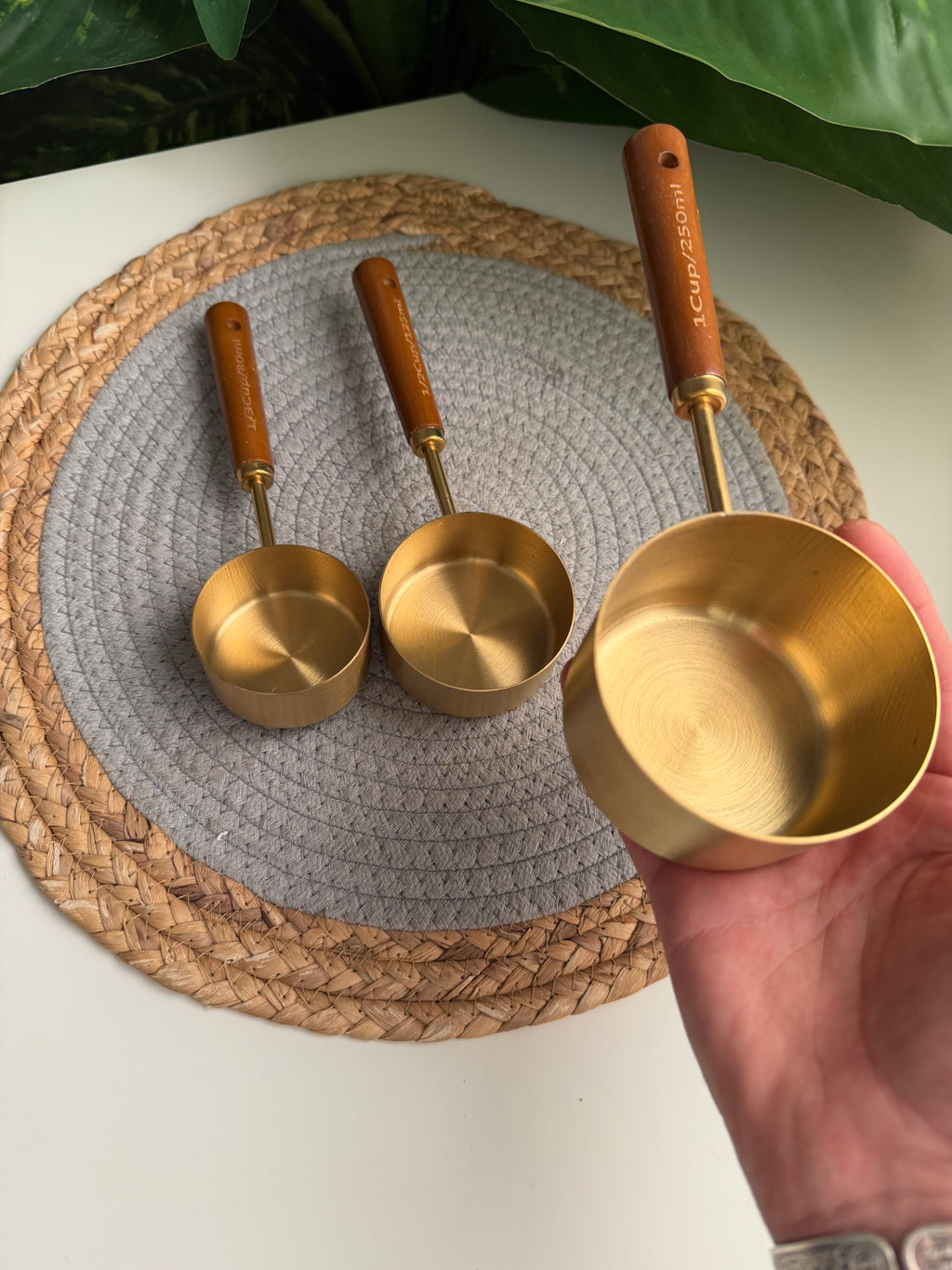 Gold measuring cups طقم معيار ٣ قطع
