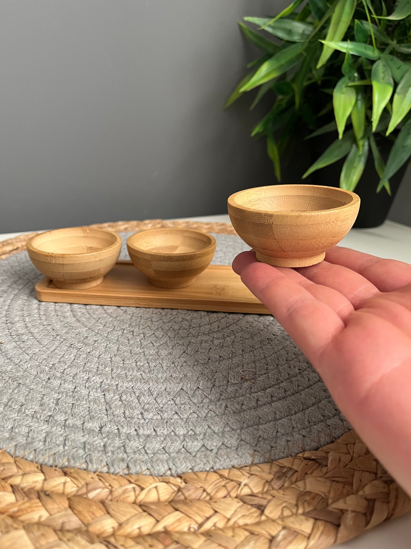Set of 3 tiny bowls+tiny tray(C5370)