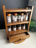 Set of 12 glass jars 300mlغامق +large organizer