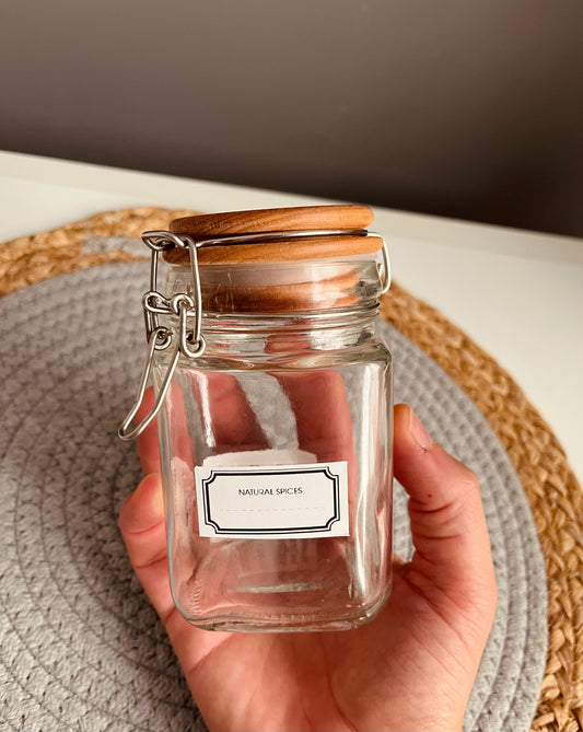 Glass jar 300ml with wooden Lid